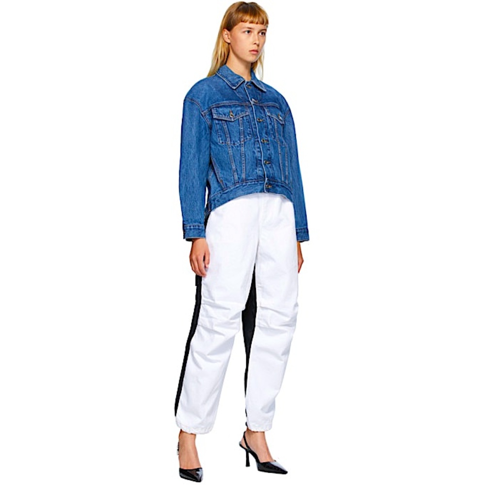 ALEXANDER WANG White and Black Denim Hybrid Cargo Jeans
